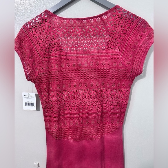 NWT Free People Strawberry Crochet Knit Bodycon Maxi Dress Small - Picture 6 of 8